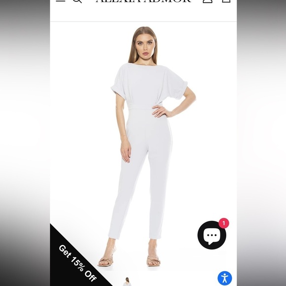 Alexia Admor Sadie White Jumpsuit size M